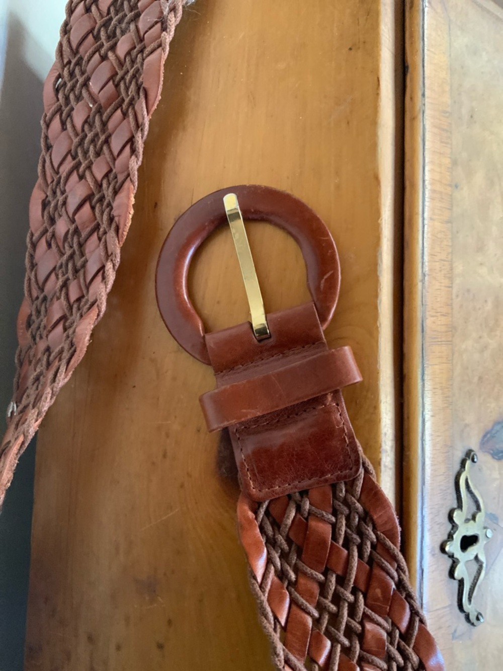Woven Leather Belt 2” x 38” WOW! - Picture 8 of 14